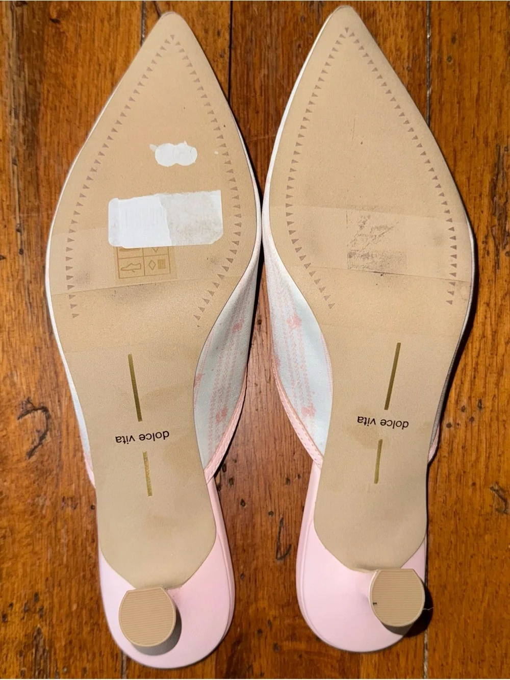 Dolce Vita x Byrdie Golf Cleo Pink Floral Satin Pointed-Toe Kitten Heel 8.5 NEW